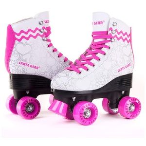 Cal 7 indoor outdoor roller skates in graphic pink